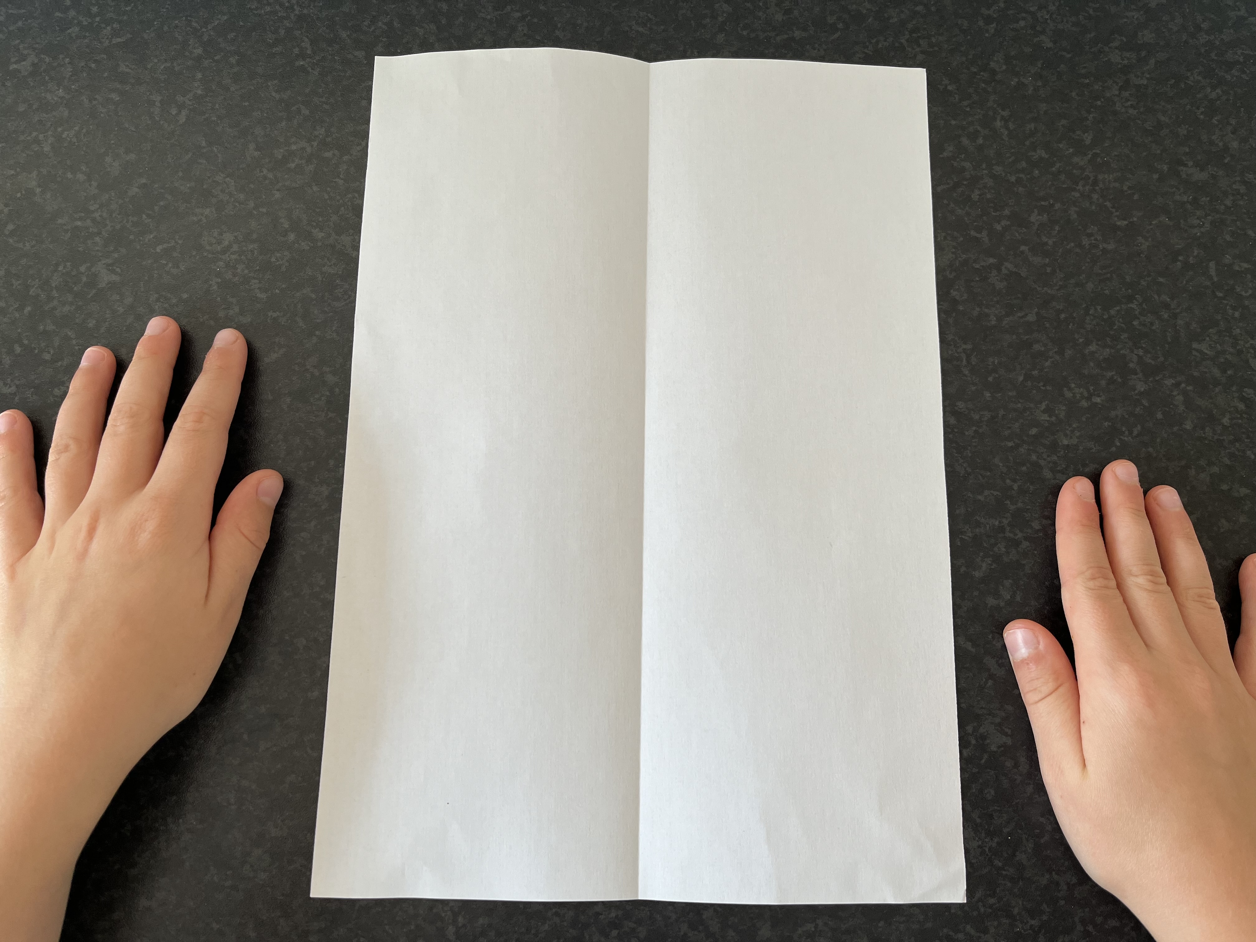 Trin 3: Fold papiret ud igen, så det ligger fladt med den åbne side vendt opad mod dig.